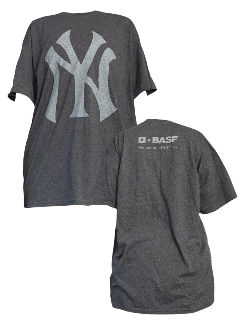 Charcoal New York Yankees Logo Short Sleeve Shirt - BASF